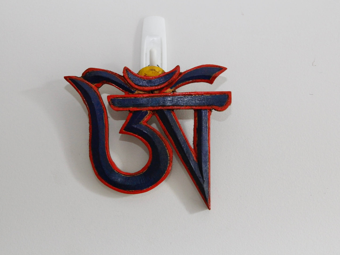 Small (14 cms) Tibetan OM Wooden Wall Hanging