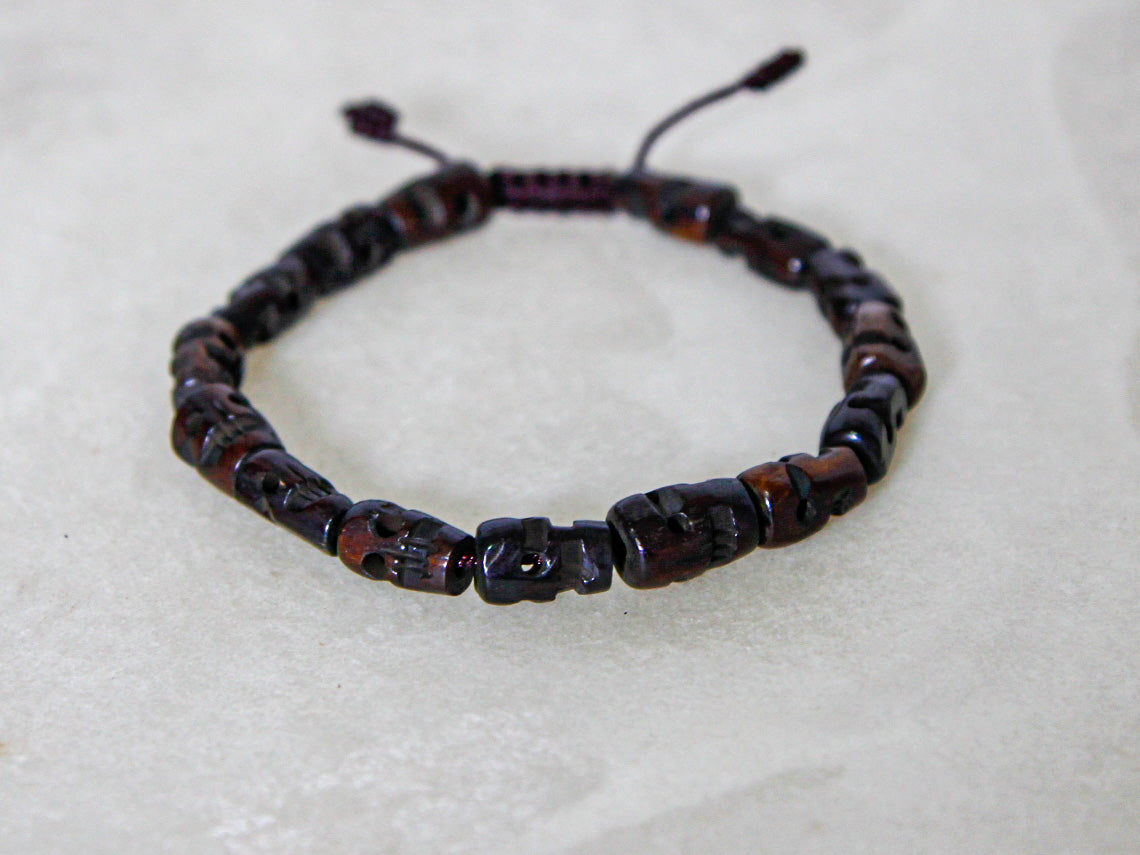 Bone Skull Mala Bracelet | Tibetan Design