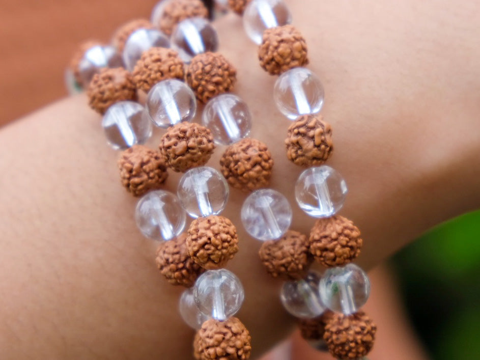 Rudraksha and Crystal Mala