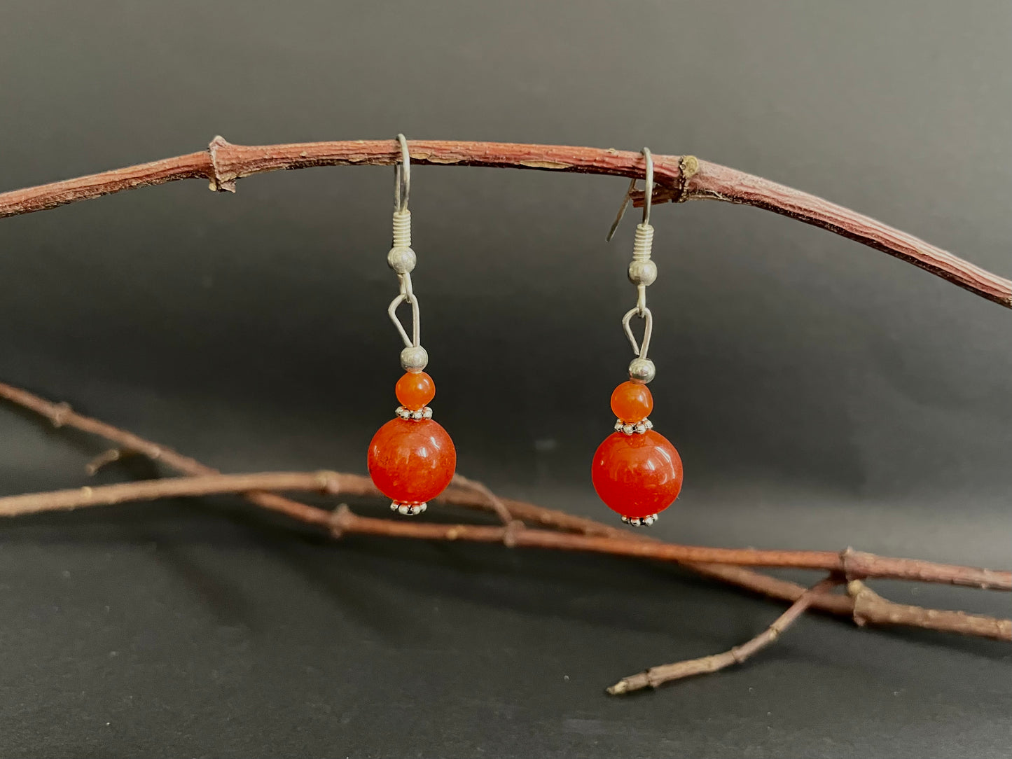 Onyx Silver Earring