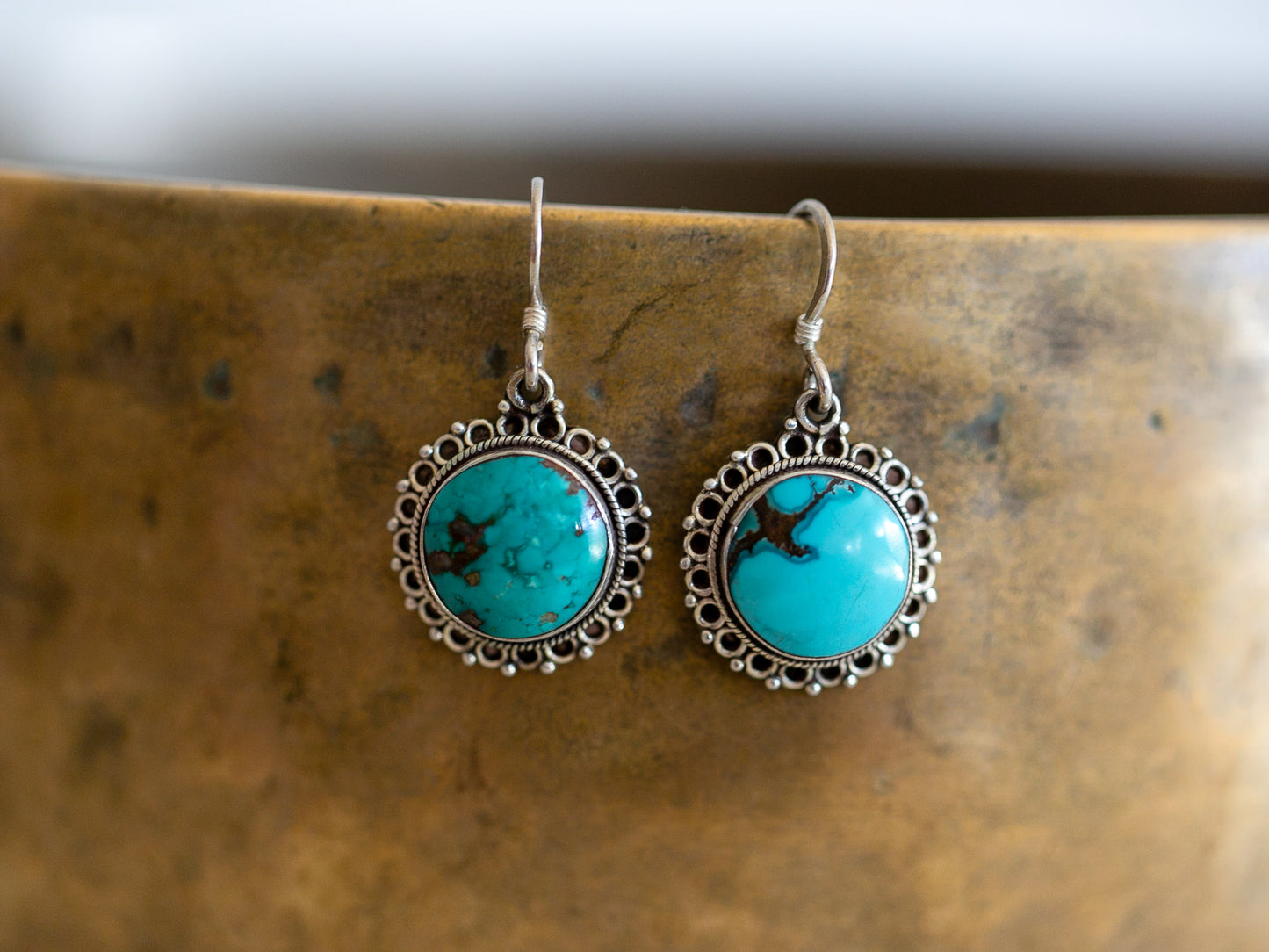 Tibetan Turquoise and Silver earring