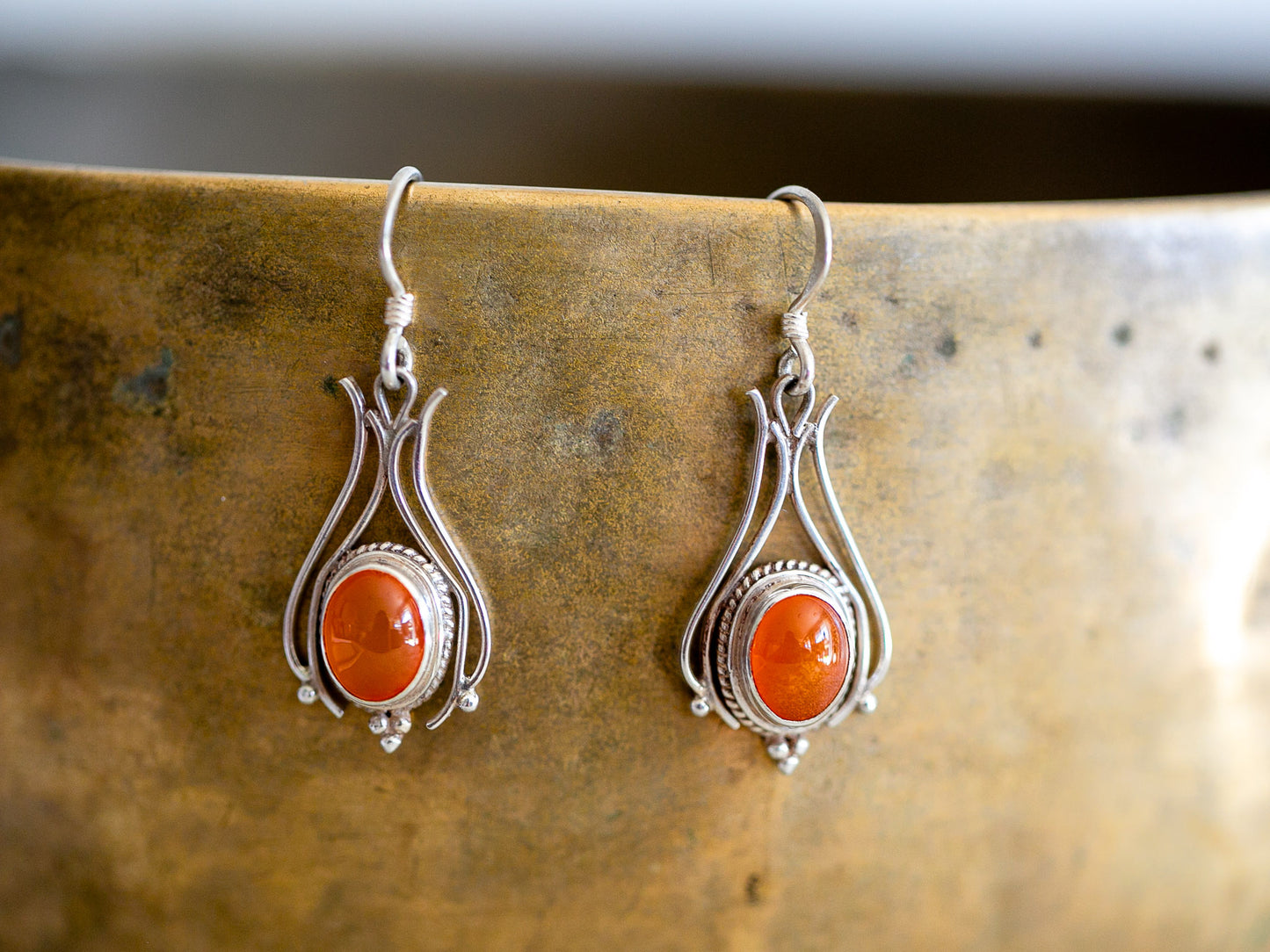 Carnelian and Sterling Silver earrings #2