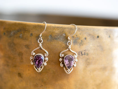 Amethyst with silver earring #2