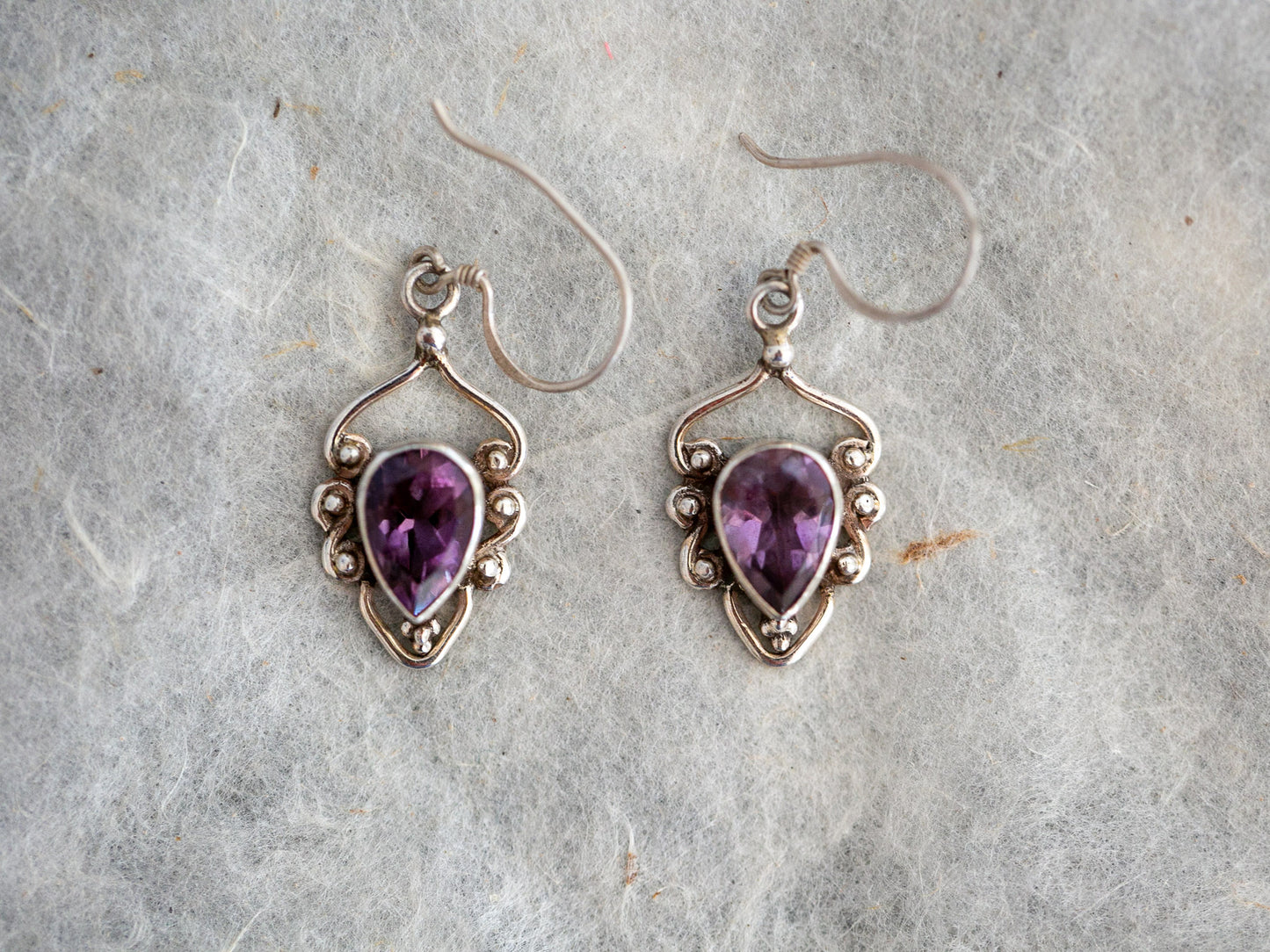 Amethyst with silver earring #2