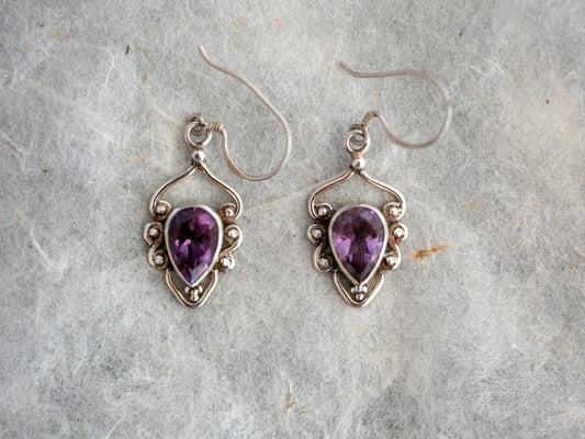 Amethyst with silver earring #2