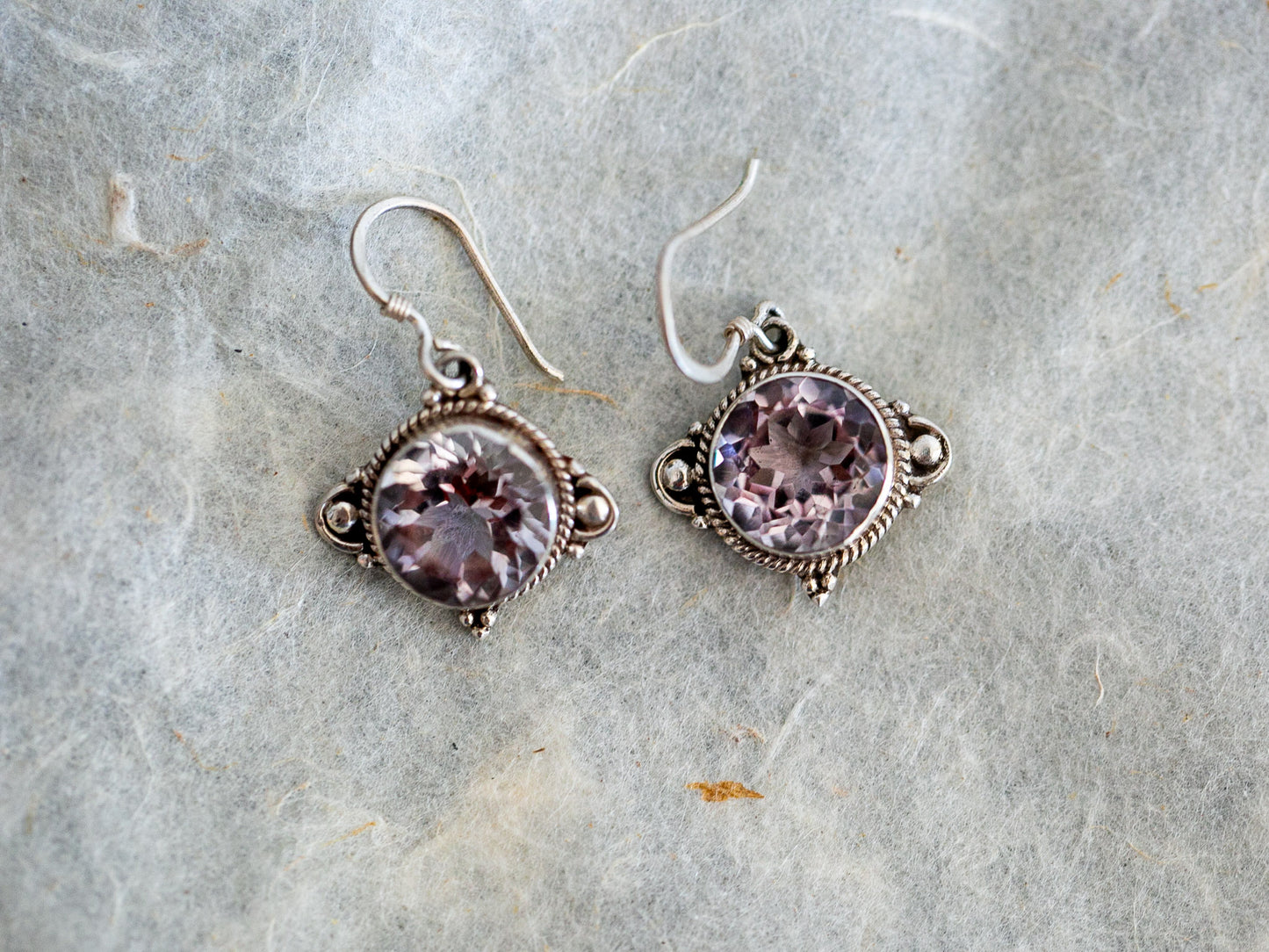 Amethyst with silver earring #3