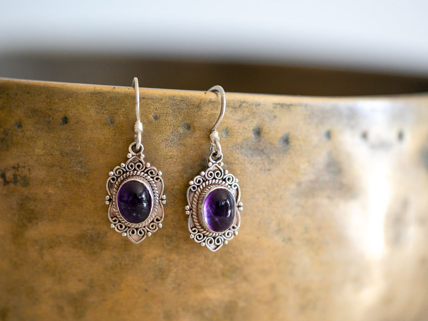 Amethyst with silver earring #4