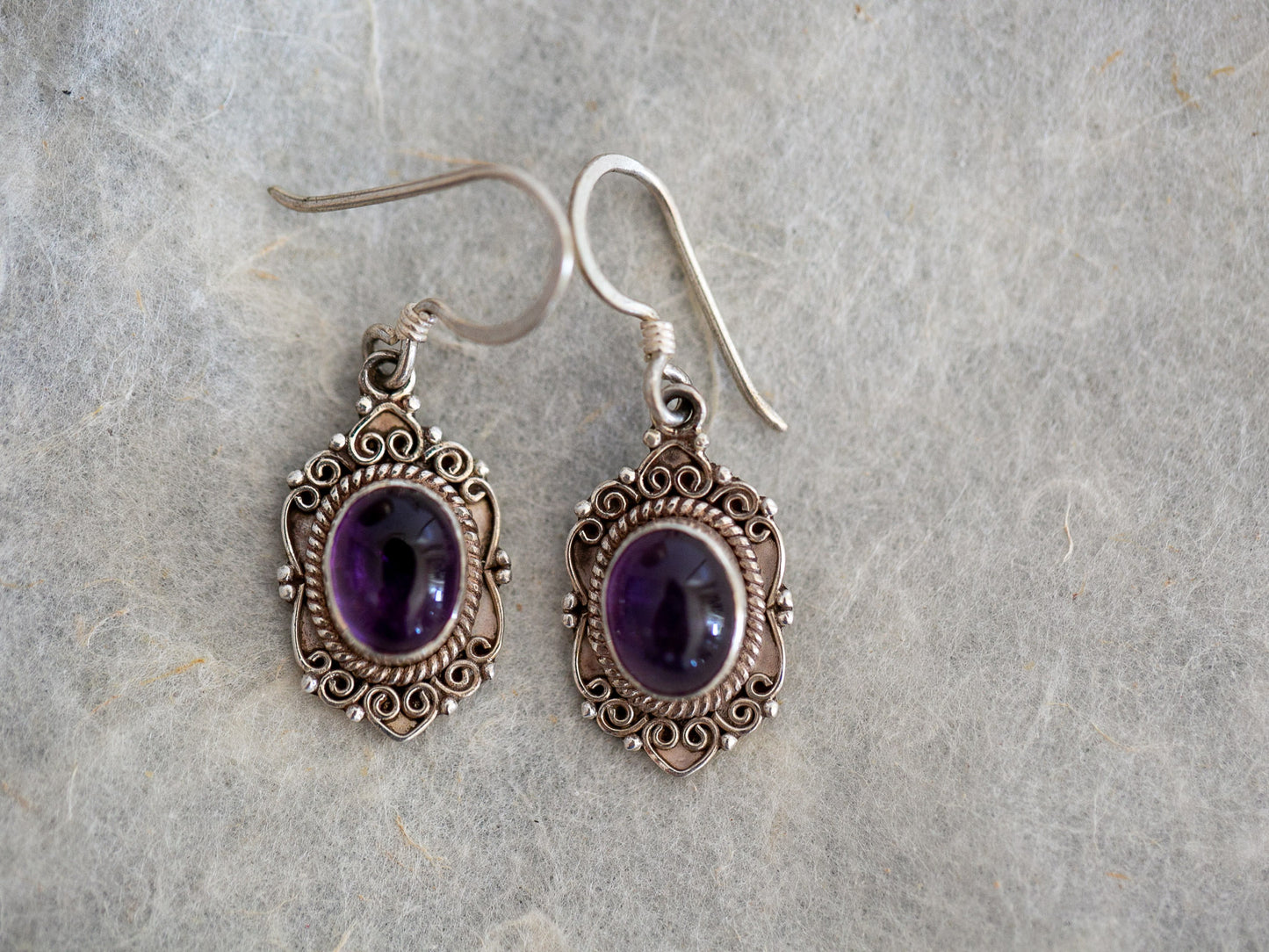 Amethyst with silver earring #4