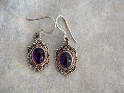 Amethyst with silver earring #4