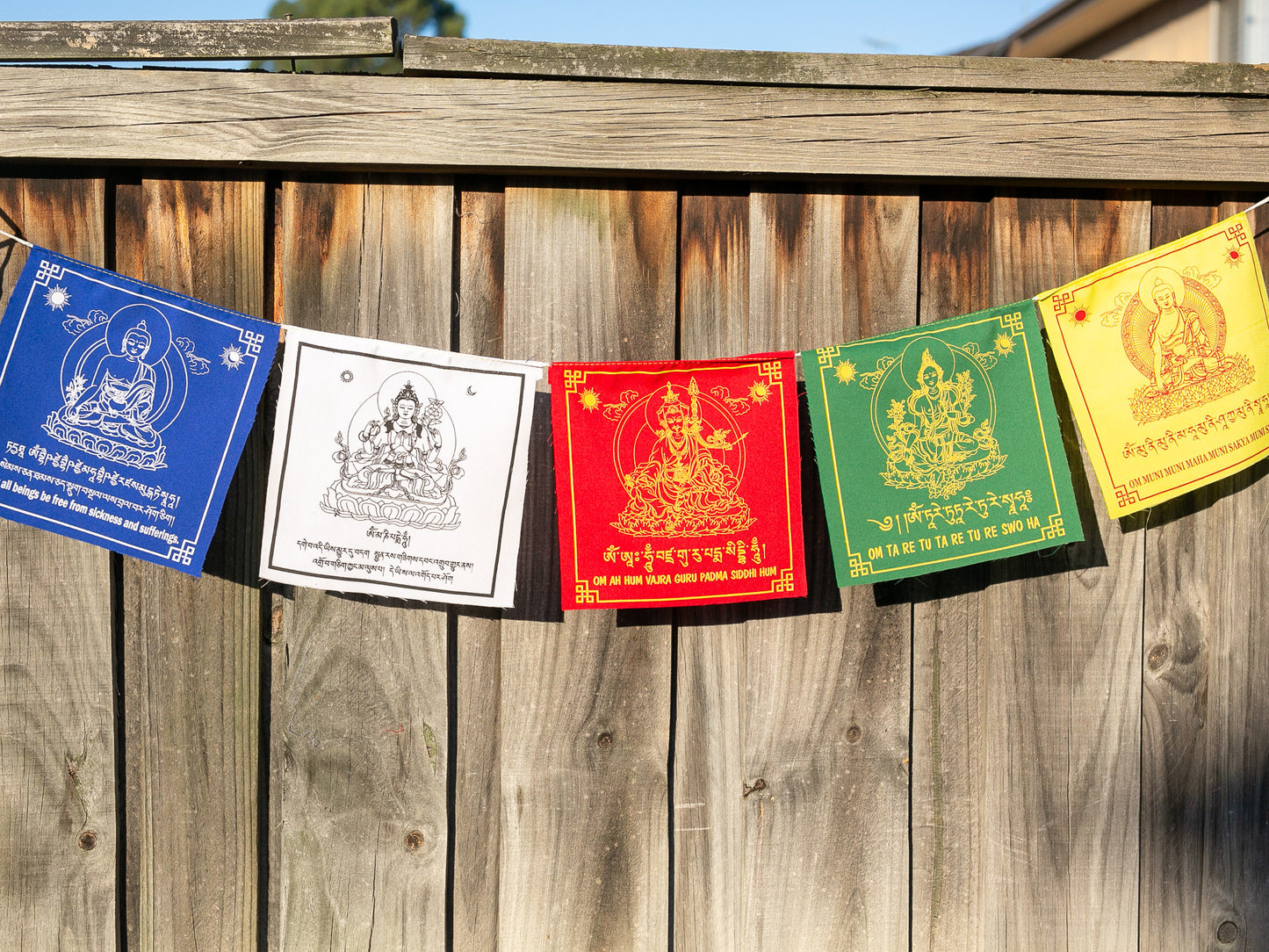 5 Buddhist Deities Prayer Flag (NEW) - 1 metre long