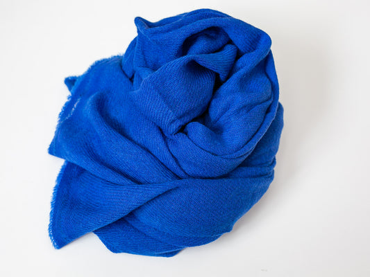 Blue cashmere shawl made in Nepal 