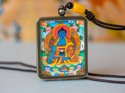 Medicine Buddha Thangka Pendant