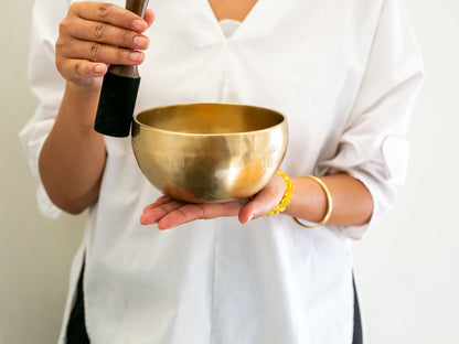 Hand Hammered Moon Singing Bowl - Base Note E4 (324) Hz