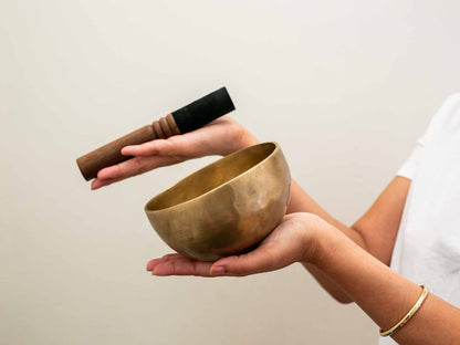 Small Hand Hammered Singing Bowl - Base note F4 (358 Hz)