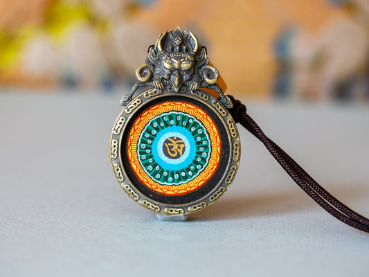 Tibetan Om Thangka Pendant