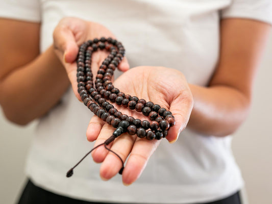 Simple red tiger eye mala