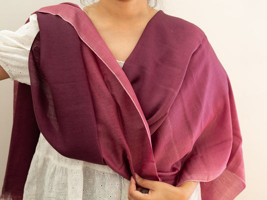 Shaded Cashmere Shawl (All Seasons) - Maroon