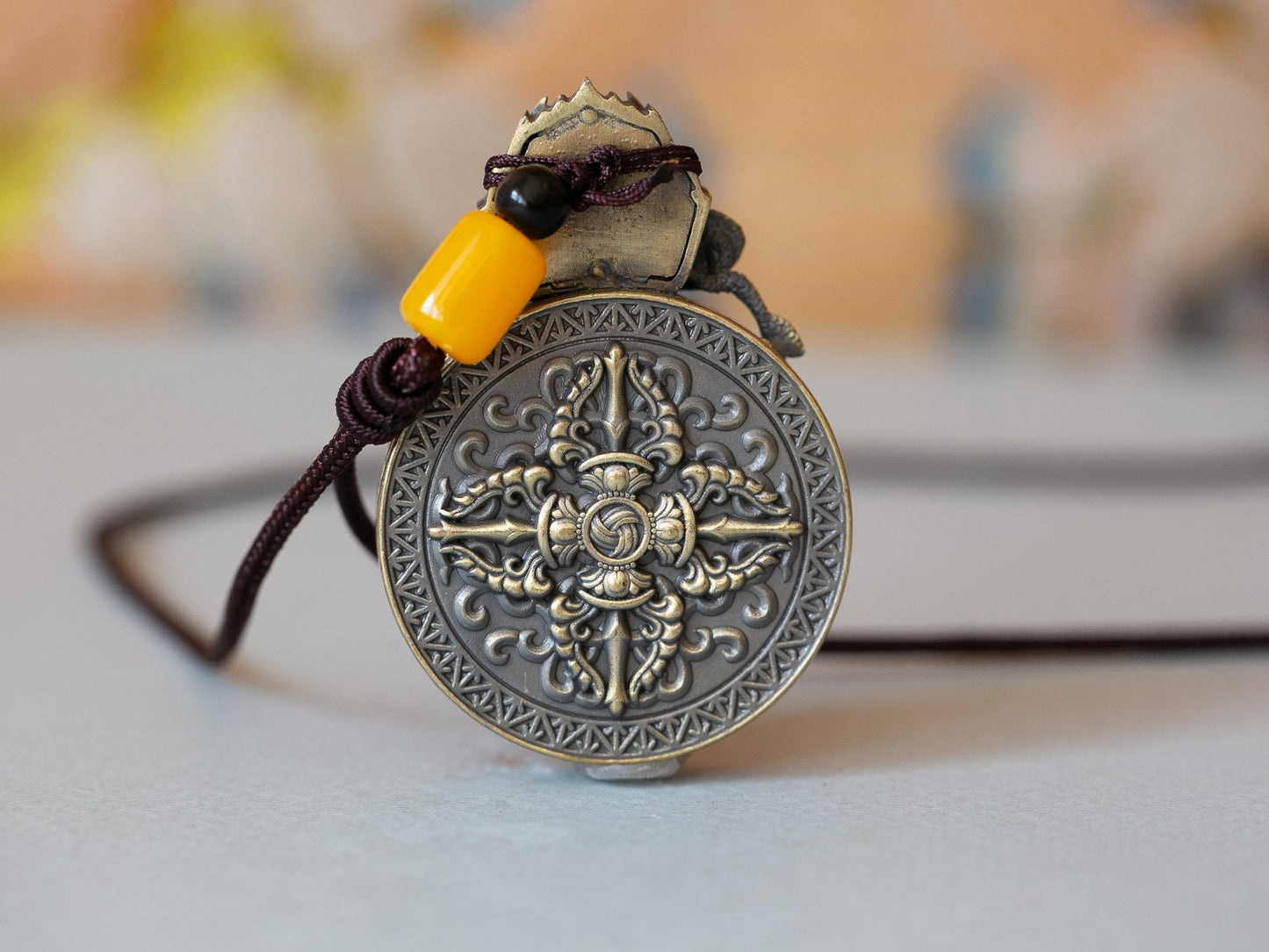 Tibetan Om Thangka Pendant