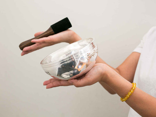 Silver Moon Singing Bowl - Base Note G4 (384 Hz)