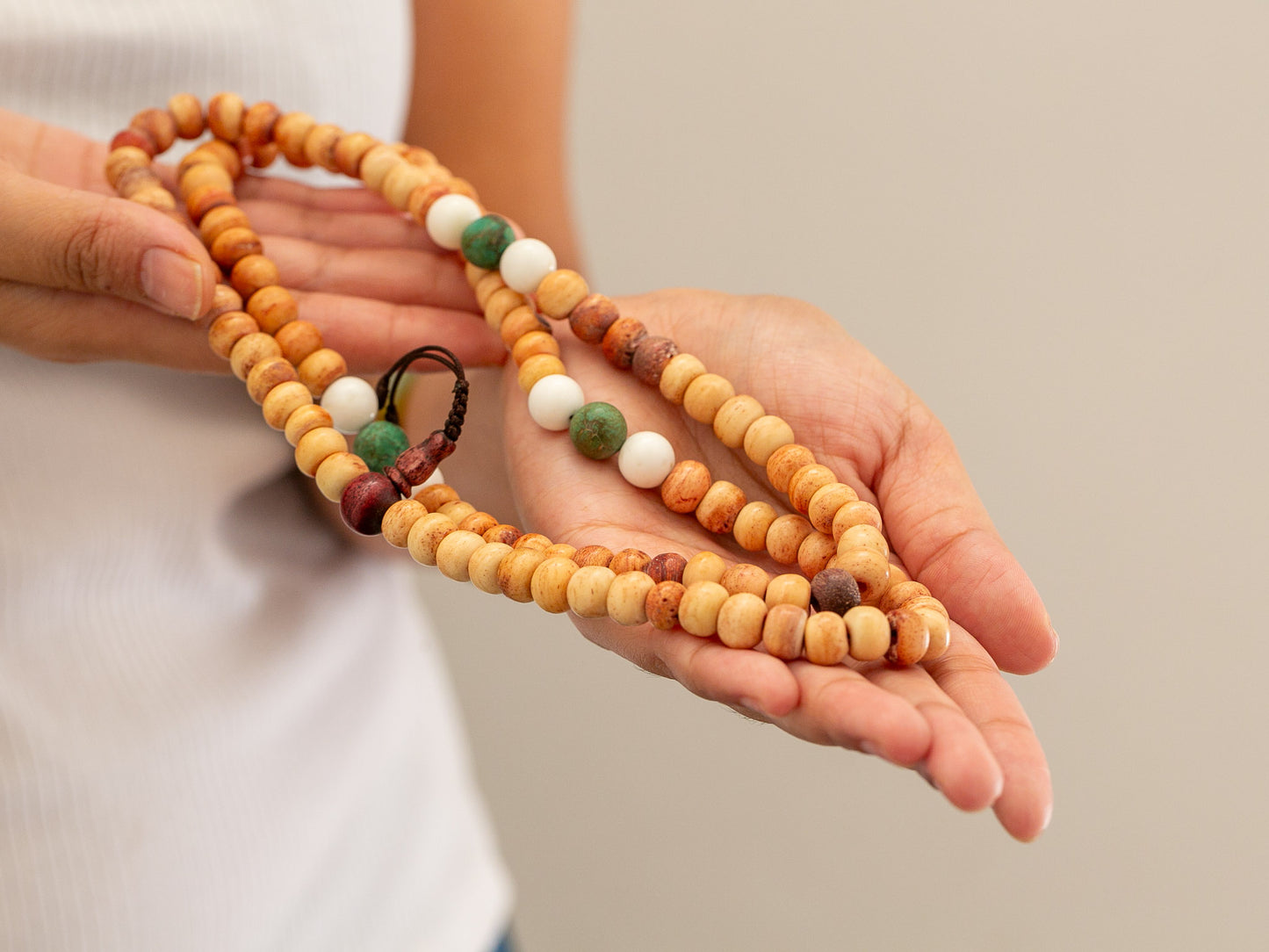 Impermanence Bone Mala in Natural Finish