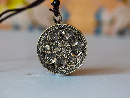 Wisdom Eyes and Compassion Mantra Thangka Pendant