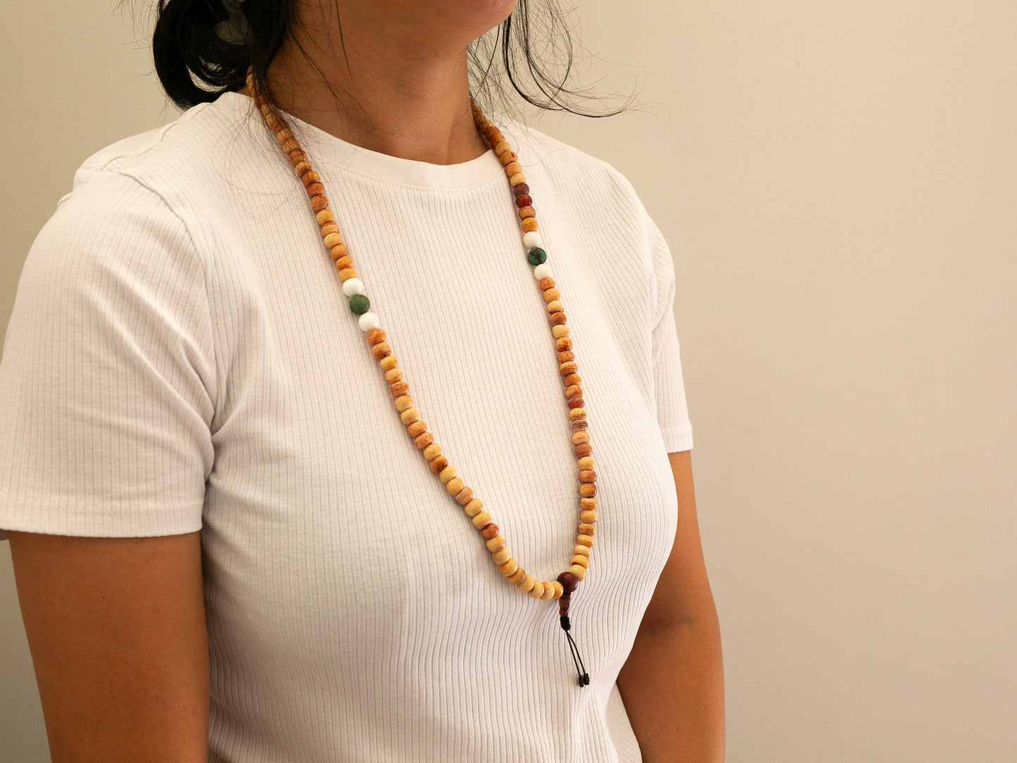 Impermanence Bone Mala in Natural Finish
