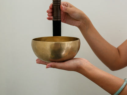 Small Hand Hammered Singing Bowl - Base note B3 (244 Hz)