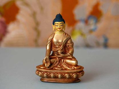 4” Gold Plated 5 Dhyani Buddhas Statue