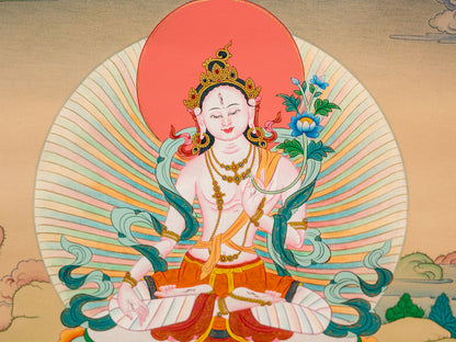 Original White Tara Thangka Painting