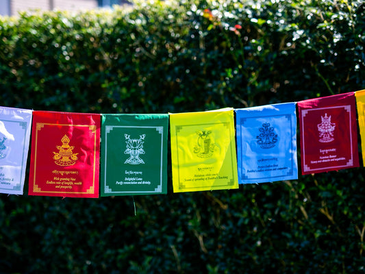 8 Auspicious Symbols Prayer Flags
