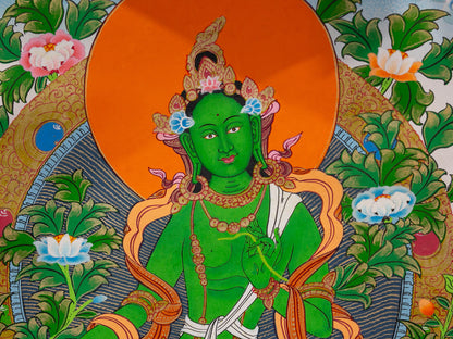 Original Green Tara Thangka Painting #2
