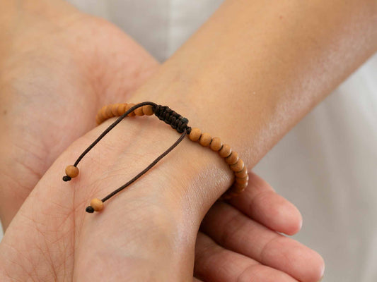 Mini Sandalwood Mala Bracelet with Turquoise