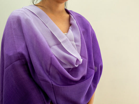 Shaded Cashmere Shawl (All Seasons) - Purple