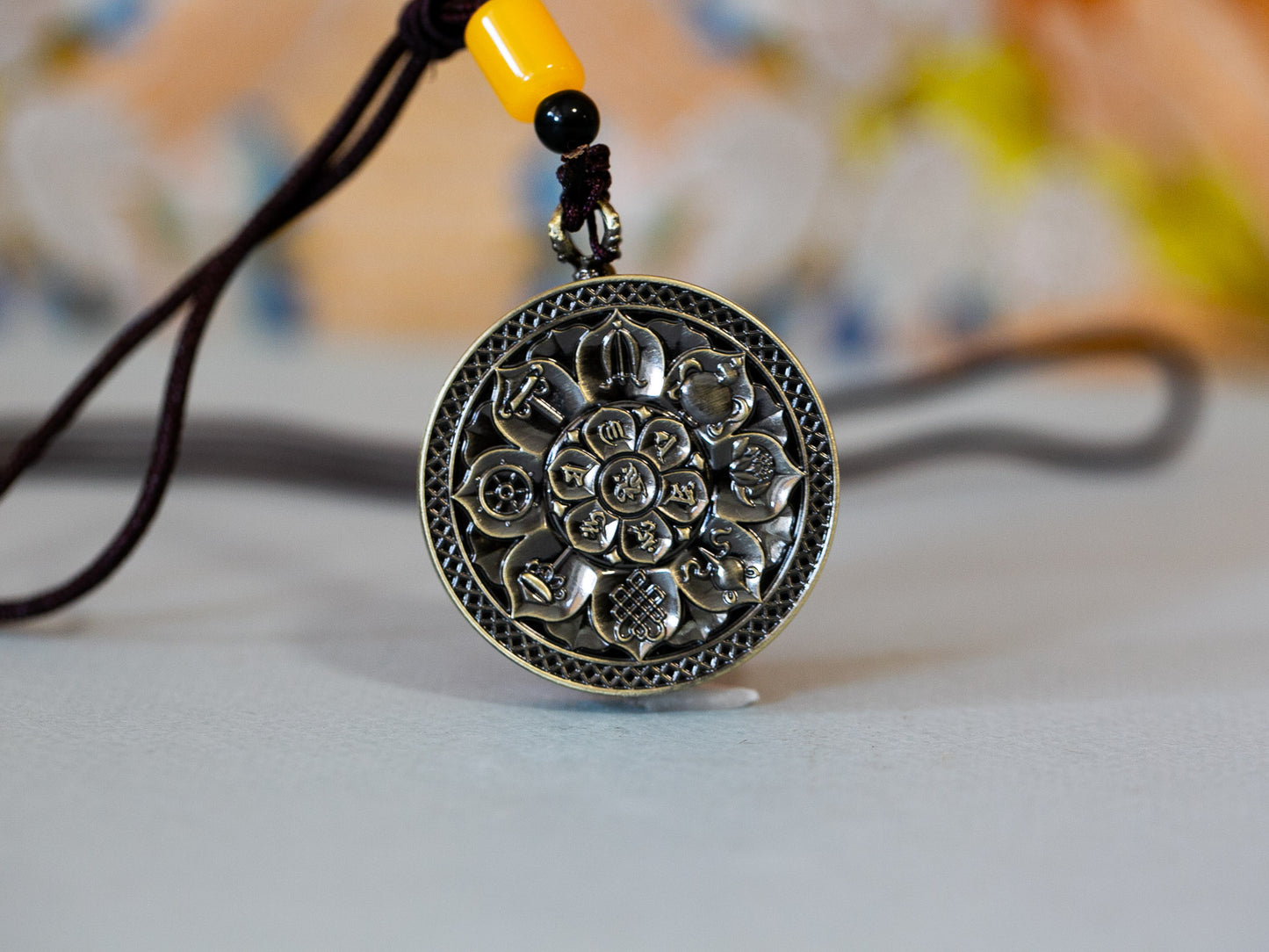 Compassion Mantra Mandala Thangka Pendant #3