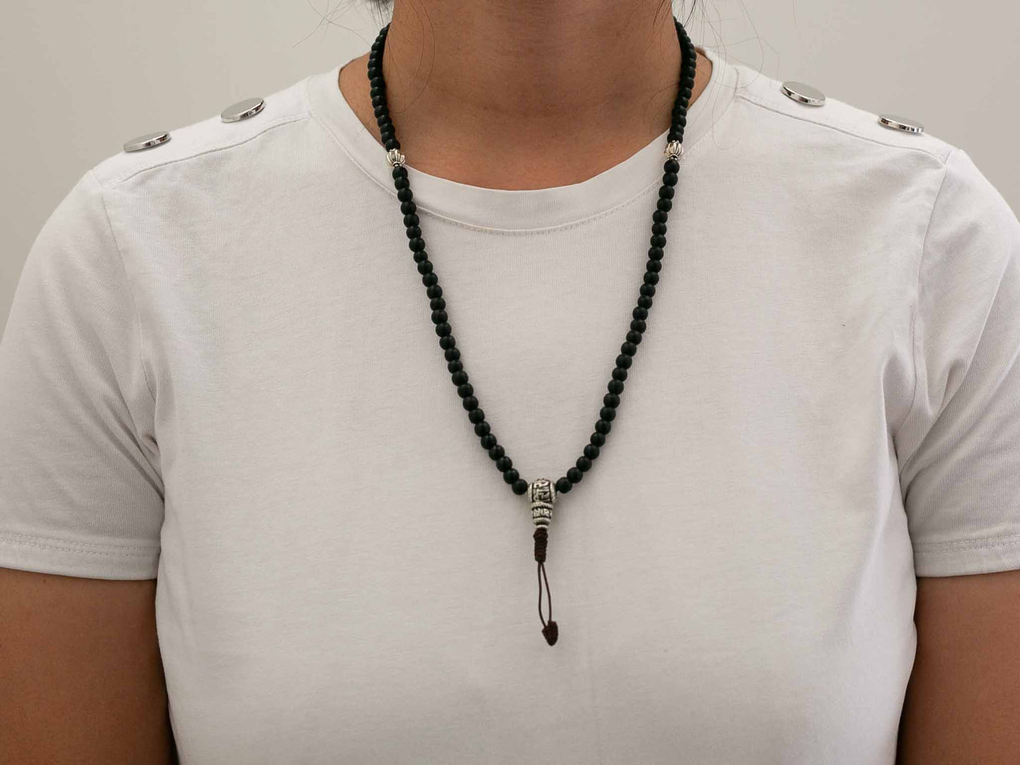 Black Onyx Mala in Matte Finish