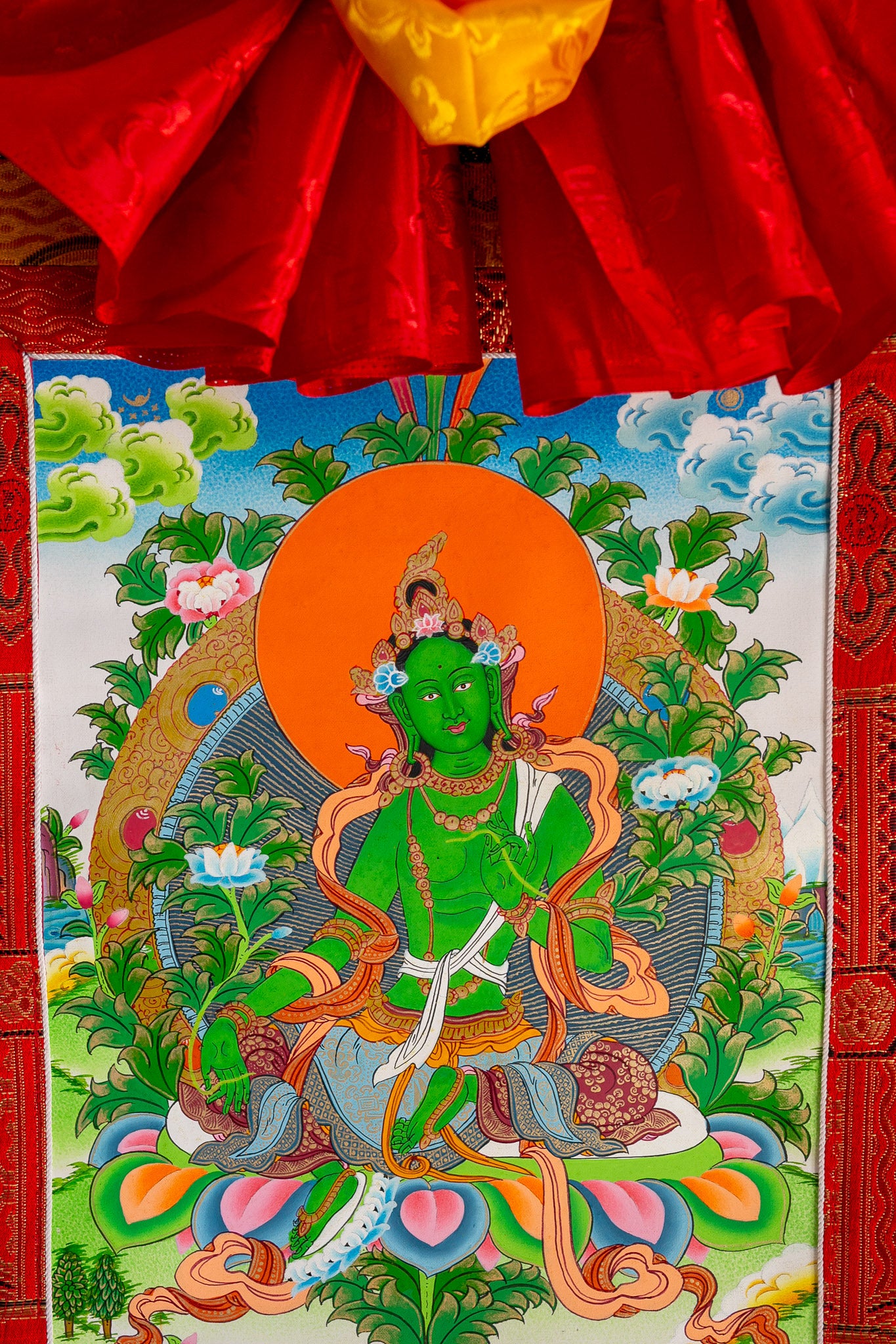 Original Green Tara Thangka Painting #2
