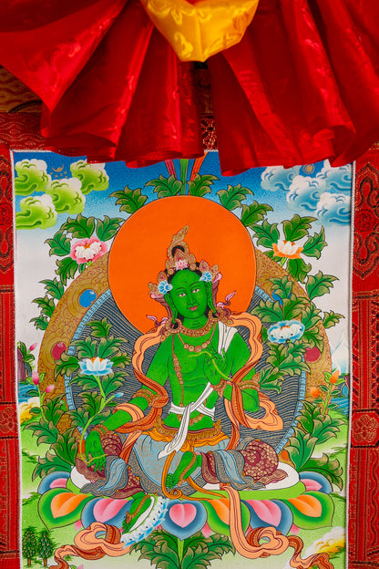 Original Green Tara Thangka Painting #2