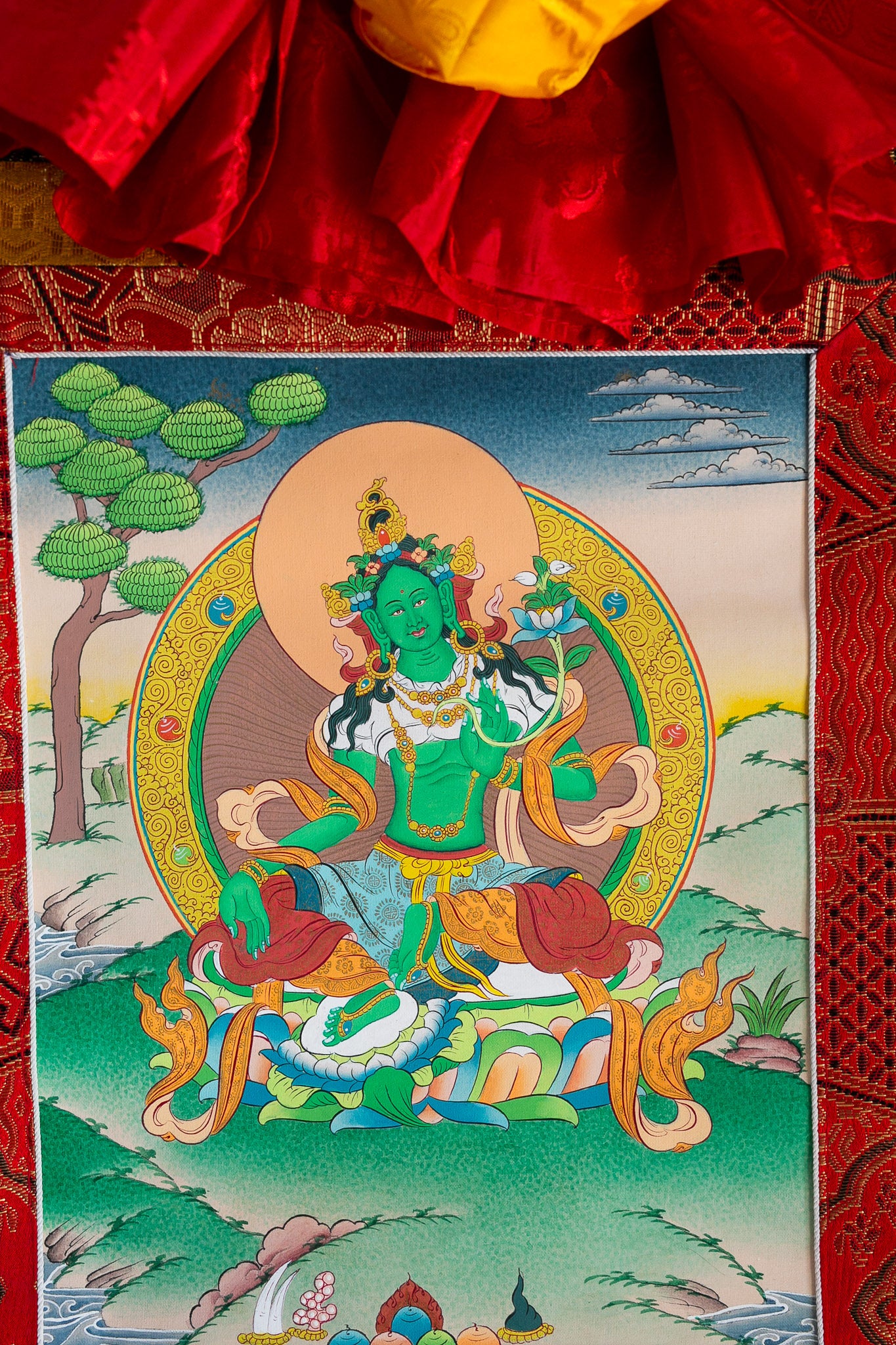 Original Green Tara Thangka Painting #3