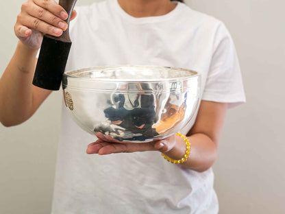 Silver Moon Singing Bowl - Base Note A#3 (238 Hz)