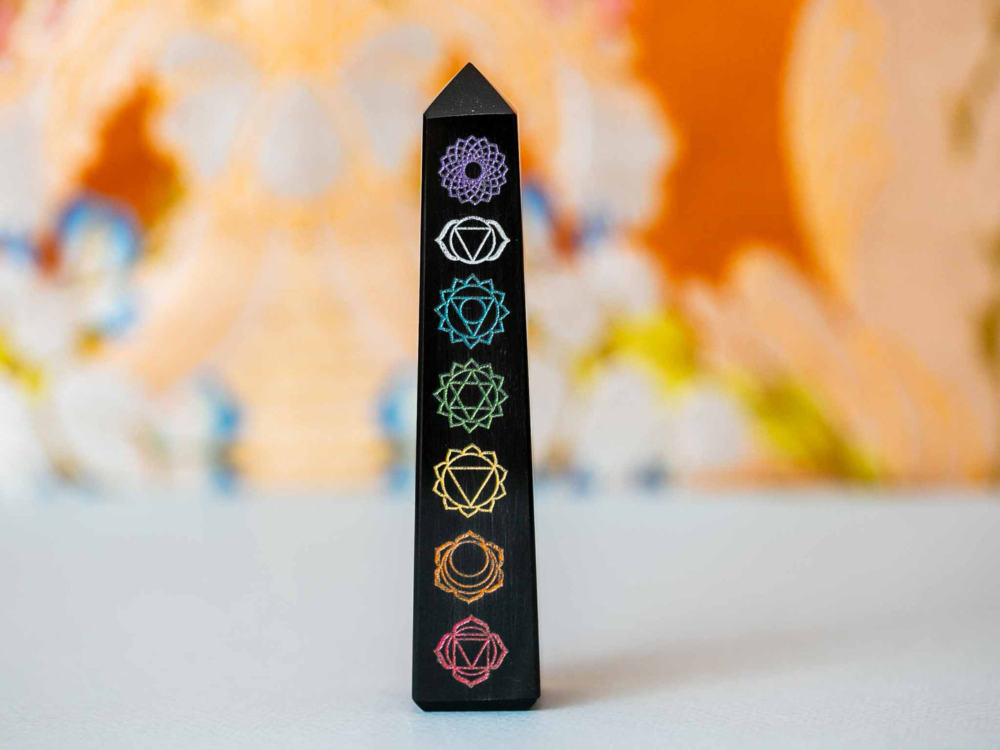 Black Obsidian Chakra Tower