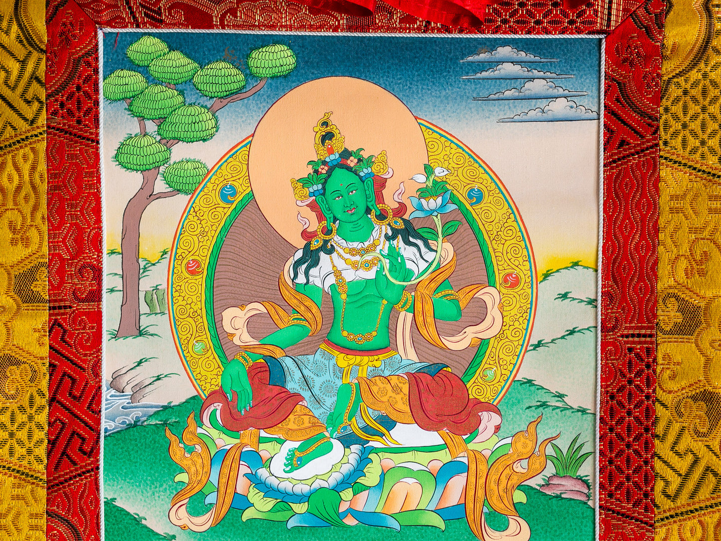 Original Green Tara Thangka Painting #3