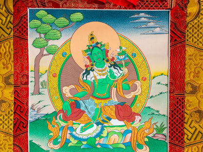 Original Green Tara Thangka Painting #3