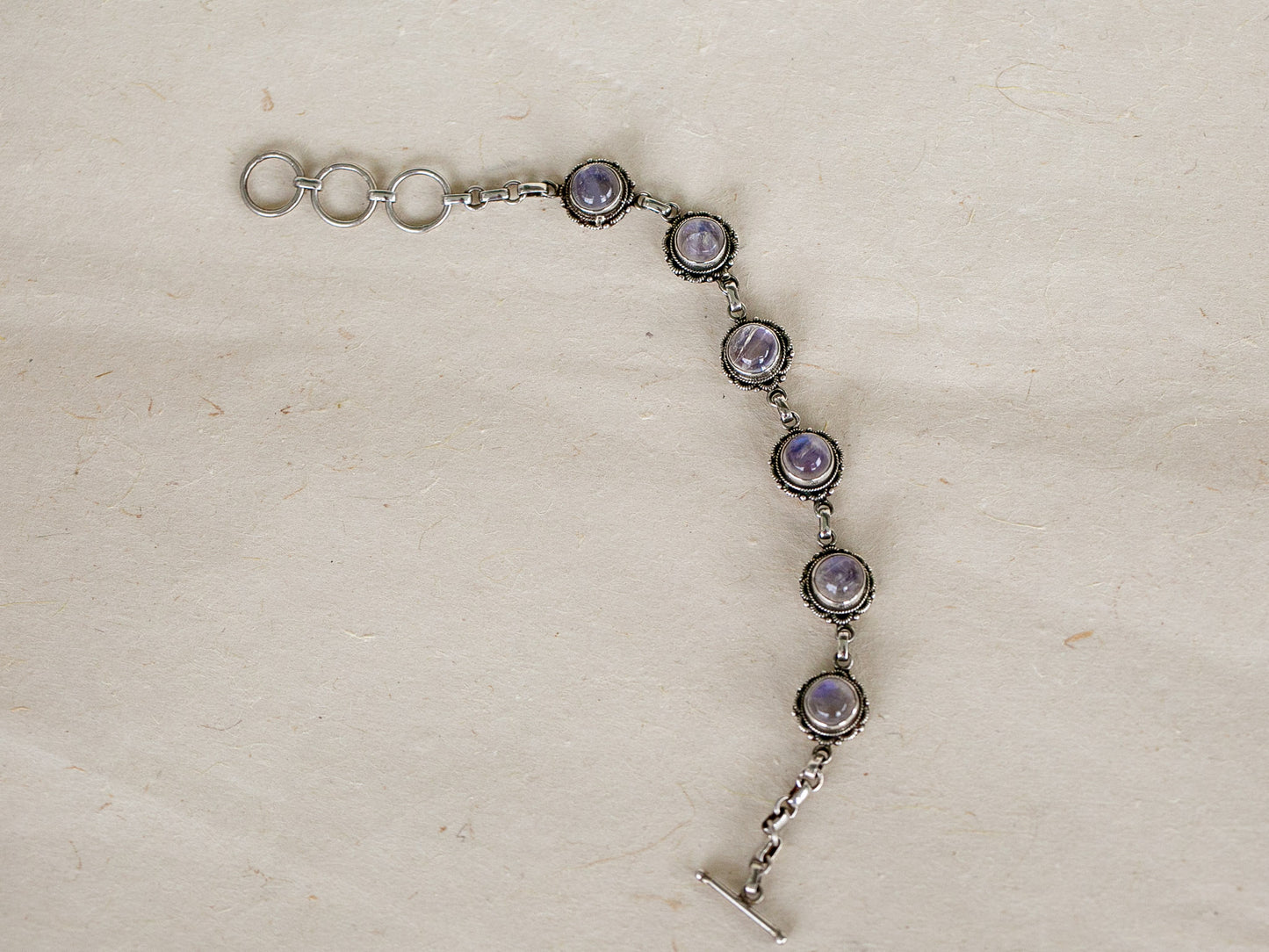 Moonstone and Silver chain bracelet