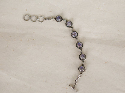 Moonstone and Silver chain bracelet