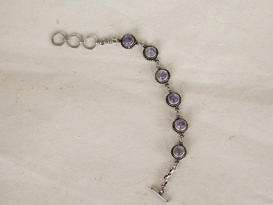 Moonstone and Silver chain bracelet