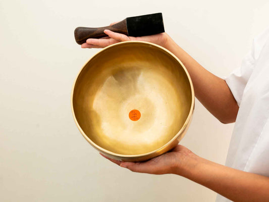Hand Hammered Moon Singing Bowl - Base Note D3 (144) Hz