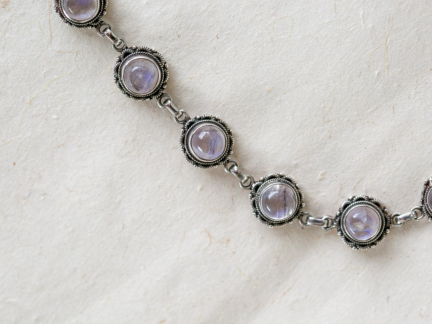 Moonstone and Silver chain bracelet