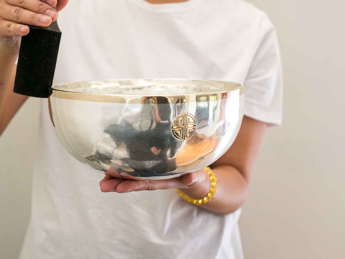 Silver Moon Singing Bowl - Base Note D3 (145 Hz)