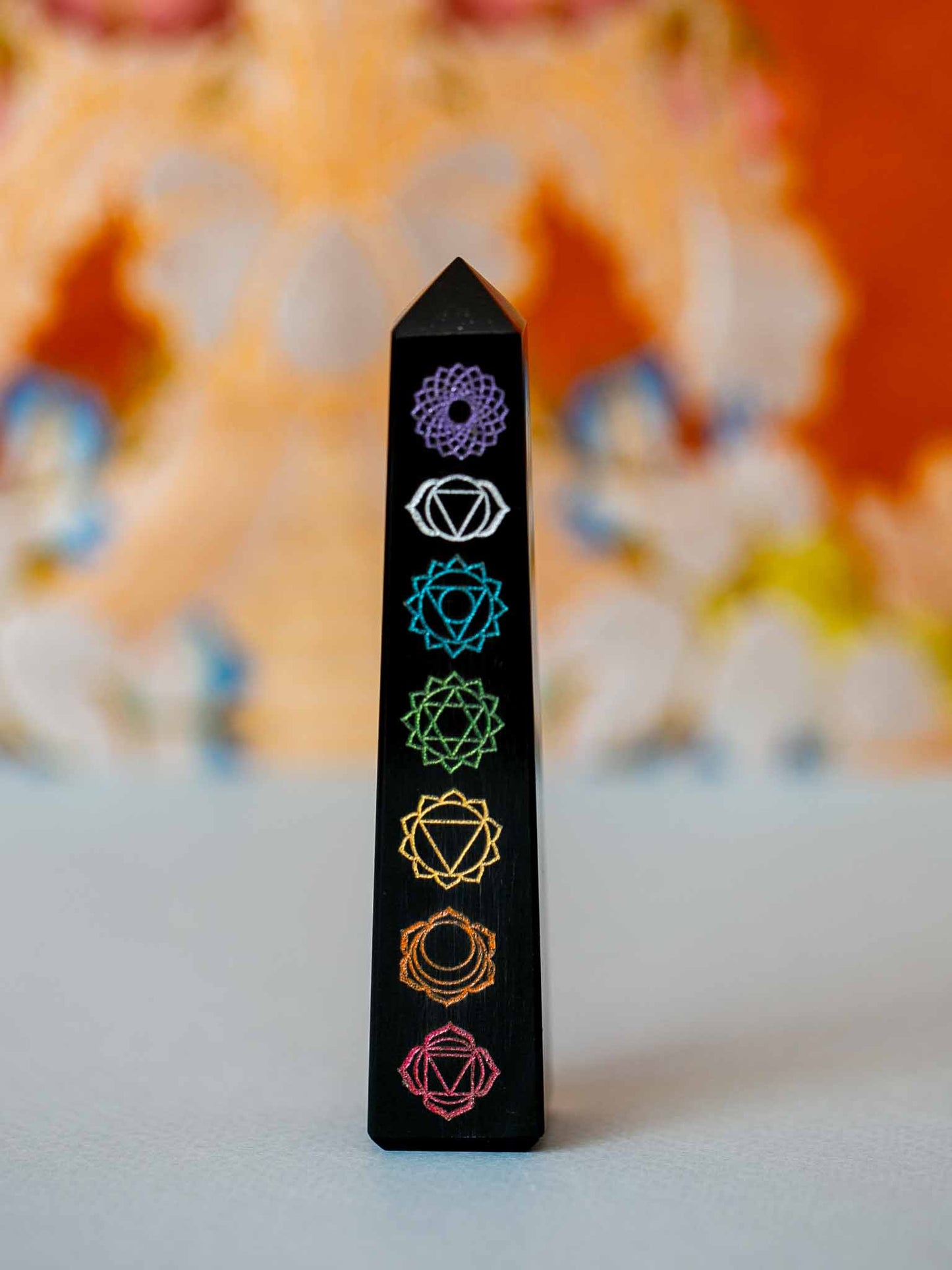 Black Obsidian Chakra Tower