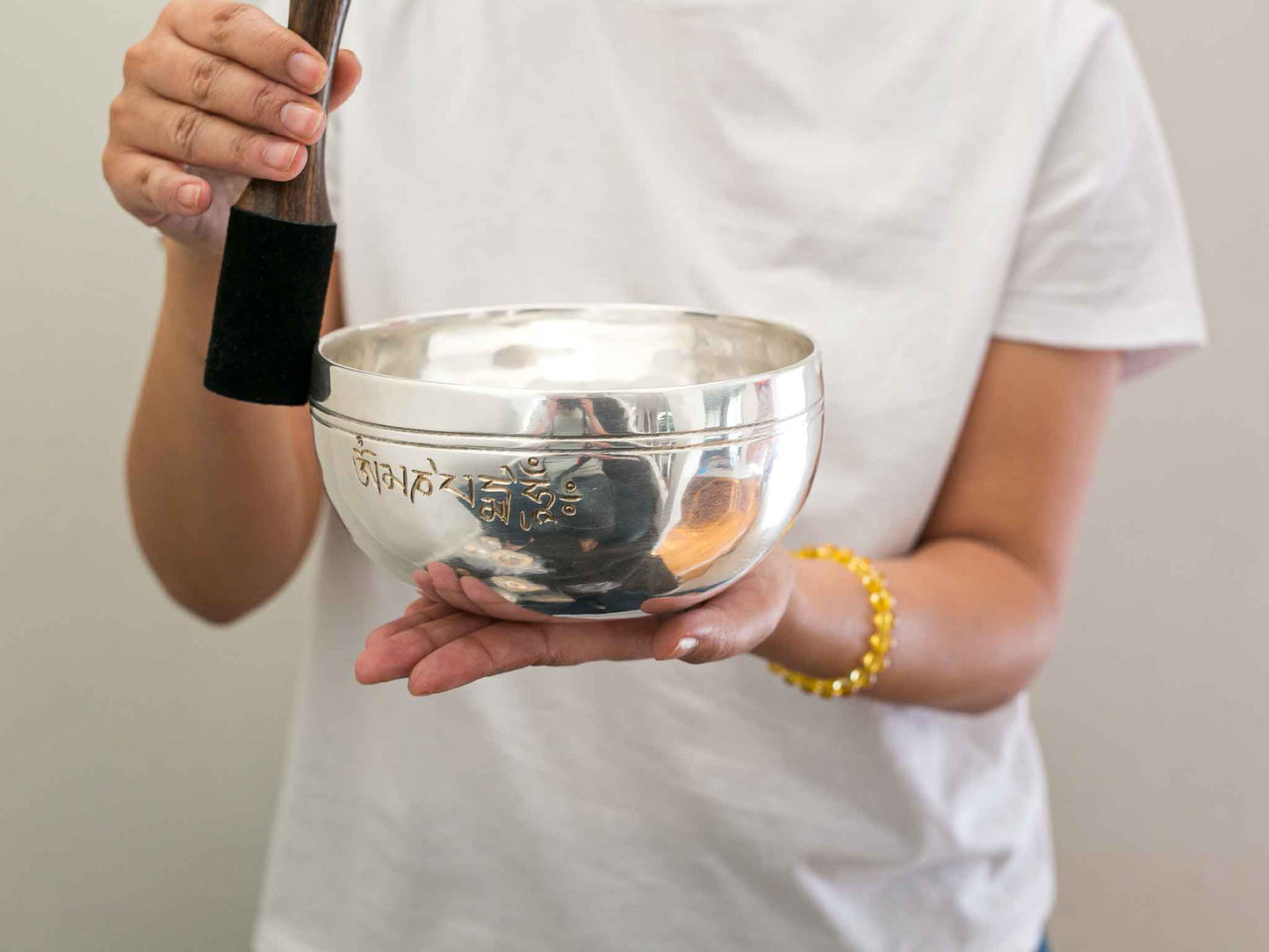 Silver Moon Singing Bowl - Base Note D4 (286 Hz)